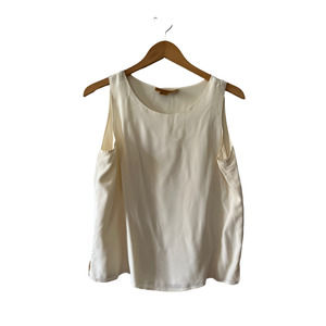 Classiques Entier Cream Sleeveless Cold-Shoulder Blouse